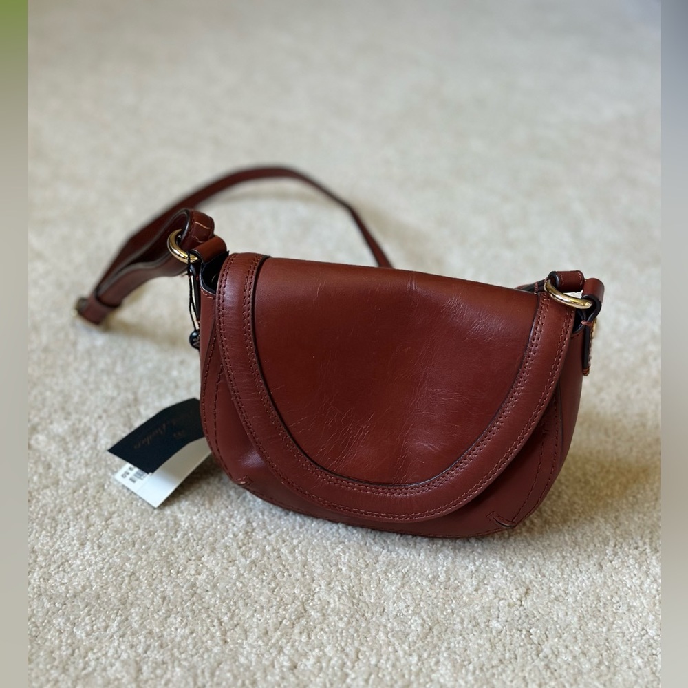 Brooks Brothers NWT dark brown leather mini crossbody purse